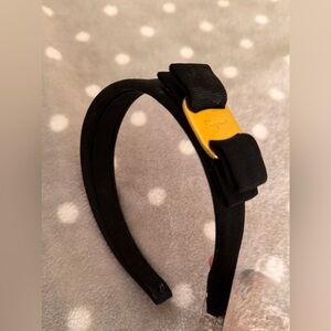 Salvatore Ferragamo Black Headband with Gold Buckle